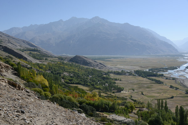 The village of Zong looking back towards Langar and the Pamir River