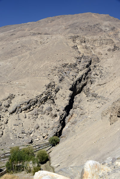 Gorge splitting the monastery from another set of caves, Vrang