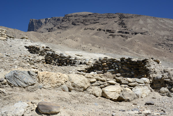 Remains of the monastery wall protecting the stupa