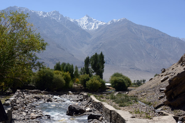 The stream as it leaves the gorge and enters the village, Vrang, Wakhan Valley