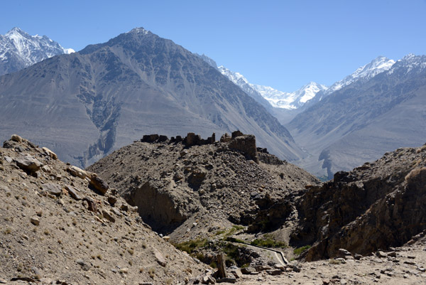 Yamchun Fortress with the Hindu Kush of the Afghan Wakhan Corridor