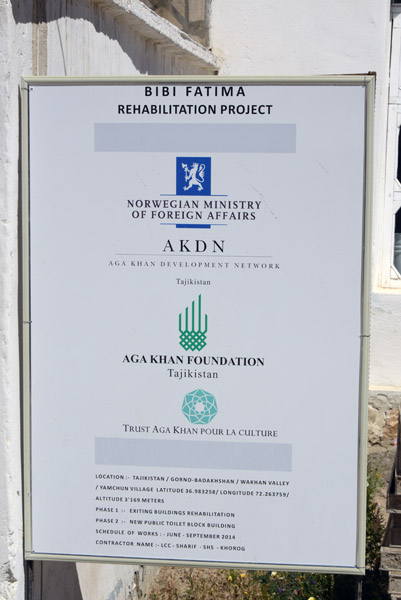 Bibi Fatima was restored by Norway and the Aga Khan Foundation