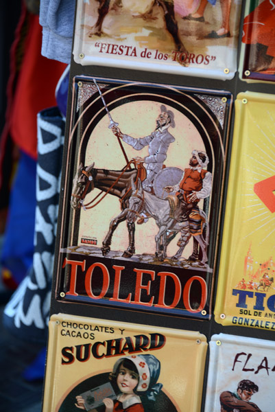 Tin chocolate box with Don Quixote and Sancho, Toledo