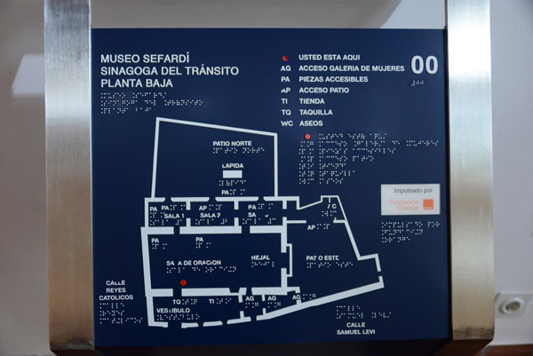 Map of the Sephardic Museum in the former Synagogue of El Trnsito, Toledo