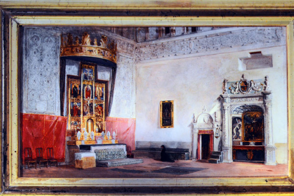 Painting of the interior of the Synagogue del Trnsito, Jorge Herencia y Snchez, 1870