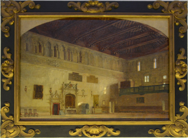 Painting of the interior of the Synagogue del Trnsito, Toledo