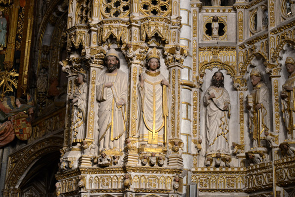 Sculptures of bishops on the right side of the main altar, Toledo Cathedral