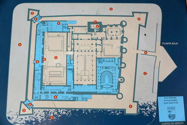 Map of the Renaissance wing of Aljaferķa Palace