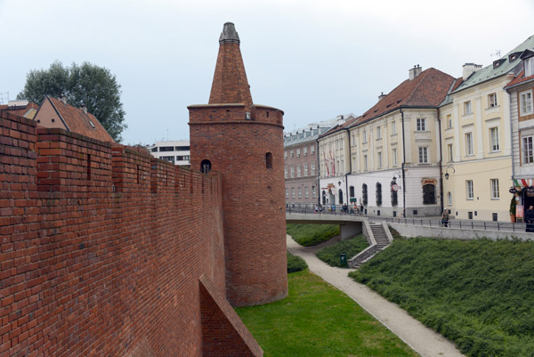 Reconstruction of a portion of the old city walls from the Warsaw Barbican
