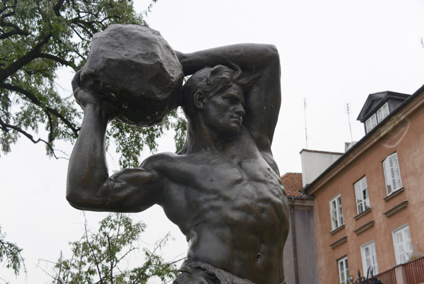 1908 Sculpture SIŁACZ (Power) by Stanisław Czarnowski, Brzozowa 1/3 - Gra Gnojna