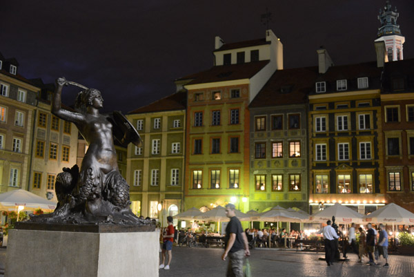 Old Town Market Square of Warsaw with the Mermaid Fountain