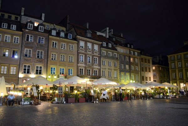 Rynek Starego Miasta Warszawa, Old Town Market Square, summer night