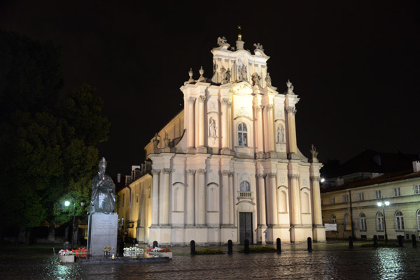 Church of the Visitandines at night, Warsaw