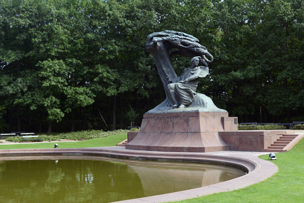 Opened in 1926, the German's destroyed the Chopin Monument in 1940, but the Poles rebuilt it in 1946
