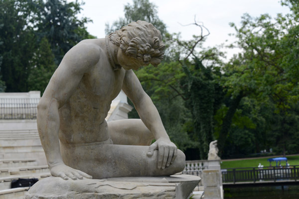 Copy of the ancient sculpture, the Dying Gaul, Royal Łazienki Park, Warsaw