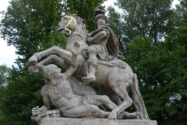 John III Sobieski trampling an Ottoman Turk , Royal Łazienki Park