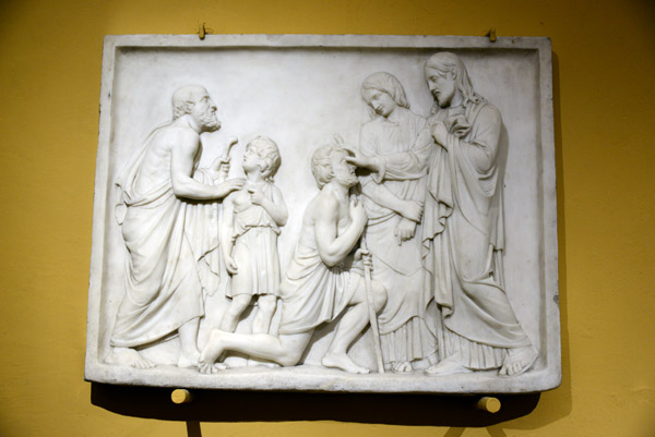 Marble relief of Christ healing the blind, Jakub tatarkiewicz, 1827