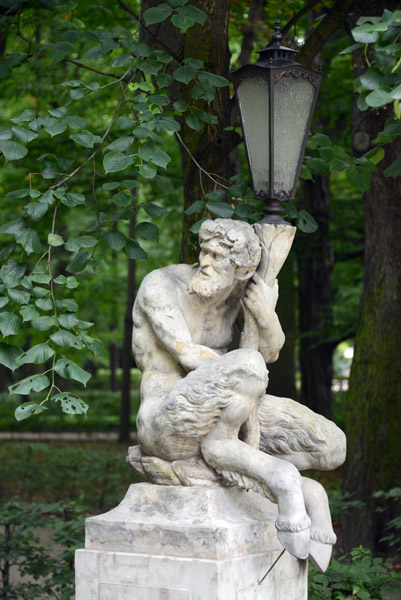 Seated satyr holding a lamp, Royal Łazieki Park