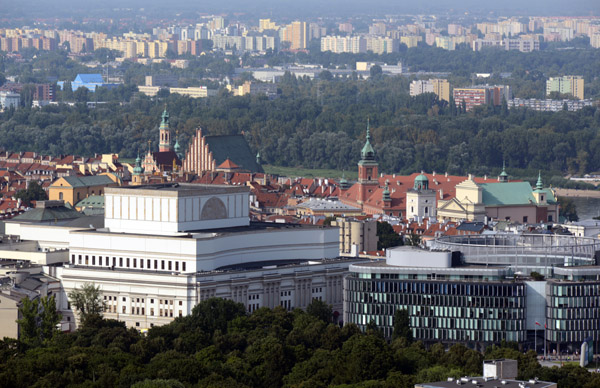 PKiN: Polish National Opera in front of the Old City, Warsaw