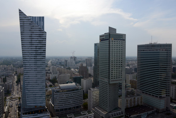 PKiN: Warsaw's modernizing skyline to the west and northwest of the Palace of Culture