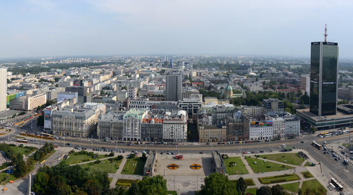 PKiN: View to the west from the Palace of Culture and Science 