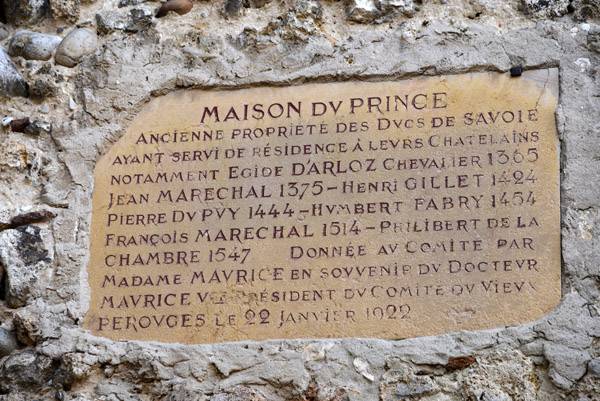 Maison du Prince - property of the Dukes of Savoy 1365-1547 - today, the Musée du Vieux Pérouges