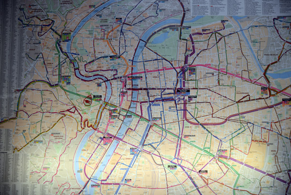 Map of the Public Transportation netork of Lyon
