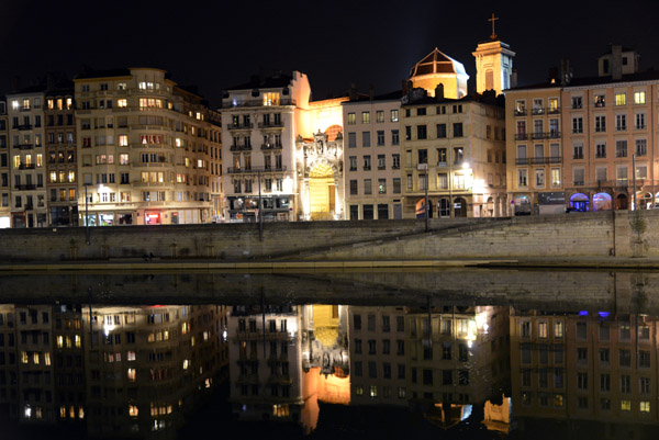 Reflections of Quay Saint-Vincent in the Saône River, Lyon
