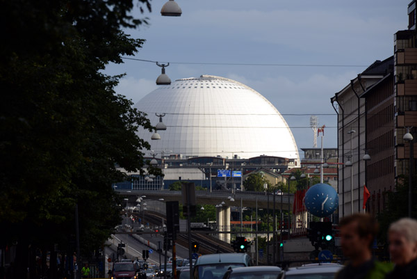 Dome of the Avicii Arena, the world's largest spherical building, Stockholm
