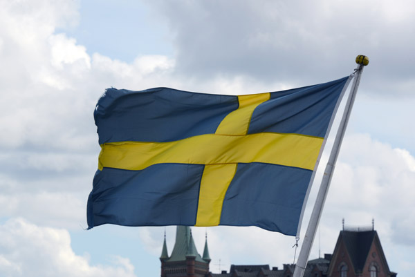 Flag of Sweden on a windy day