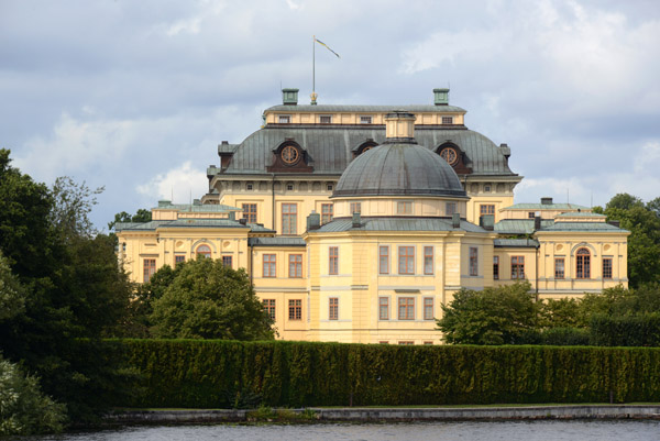 The domed palace church at the center of the south wing of Drottningholm was completed in 1746