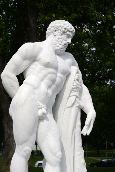 Sculpture of Hercules between the boat landing and palace, Drottningholm