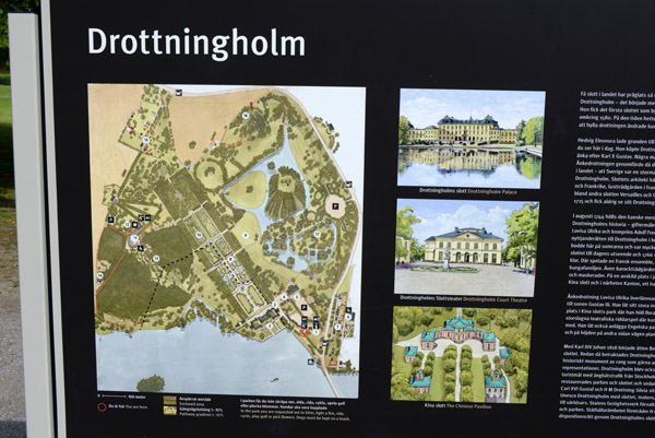Map and tourist information, Drottningholm