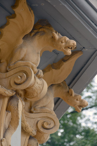 Dragons supporting the roof of the China Palace, Drottningholm