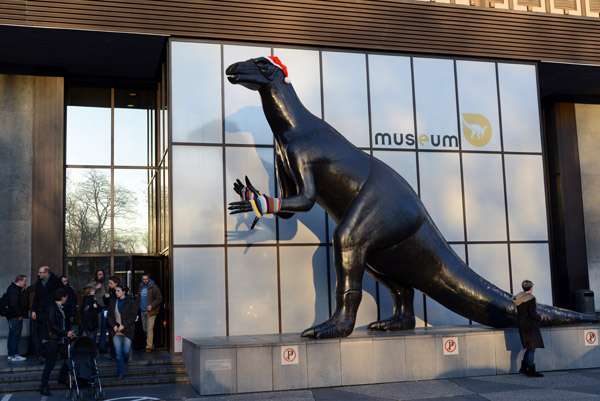 Dinosaur in front of the Brussels Museum of Natural Sciences