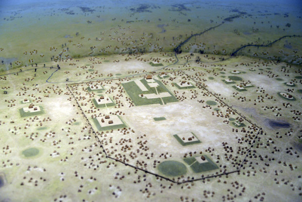 Model of UNESCO World Heritage Site at Cahokia, Illinois