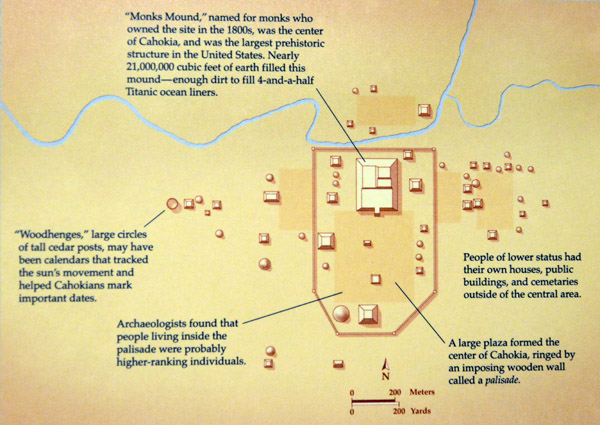 Map of the Cahokia Mounds, Illinois