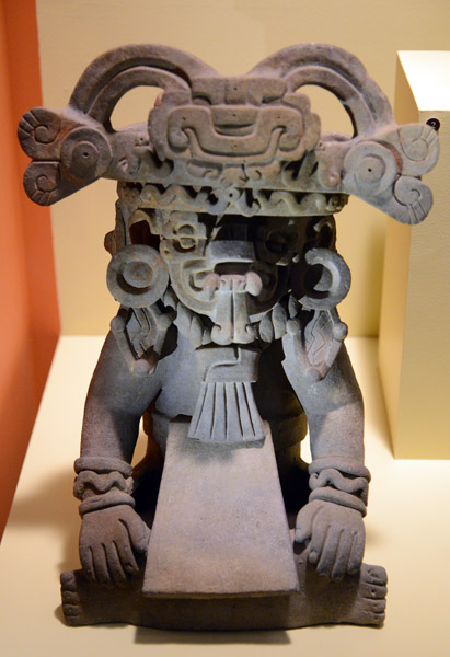 Ceramic urn portraying Cocijo, Zapotec (AD200-800), Oaxaca State, Mexico