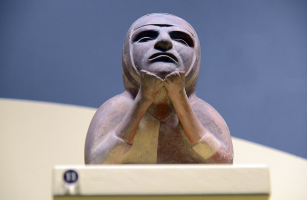 Ceramic vessel of older Moche man (AD100-800), Ancash Region, Peru