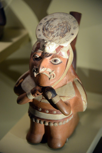 Ceramic vessel of supernatural bird warrior, Moche (AD100-800), Ancash Region, Peru