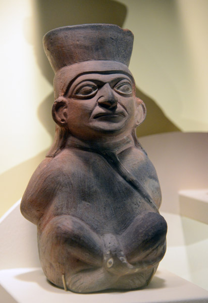 Ceramic vessel of naked captive, Moche (AD100-800), Ancash Region, Peru