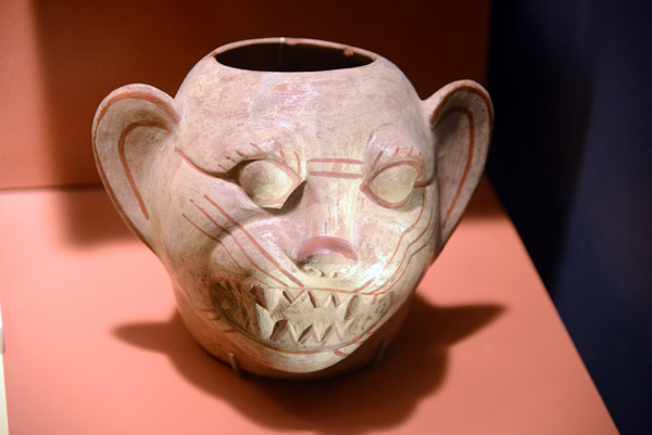Ceramic vessel of supernatural feline, Moche (AD100-800), Ancash Region, Peru