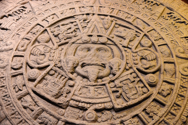 Aztec Sun Stone replica, Tenochtitlan, Mexico