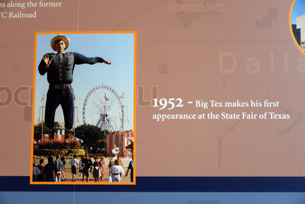 Big Tex makes his first appearance at the State Fair of Texas, 1952