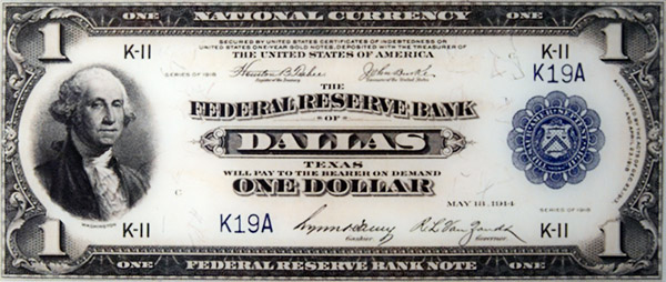 1914 Dollar Bill, Federal Reserve Bank if Dallas