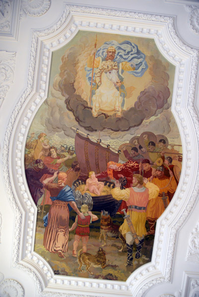 Ceiling fresco in the Great Hall, Krsten Iversen, Christiansborg Palace