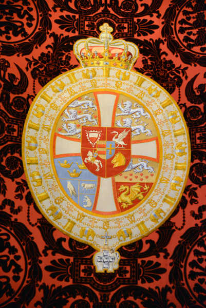 Royal insignia over the thrones, Christiansborg palace