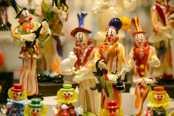 Venetian glass clowns