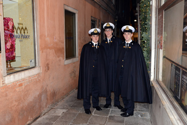 Italian naval officers with capes, Venice
