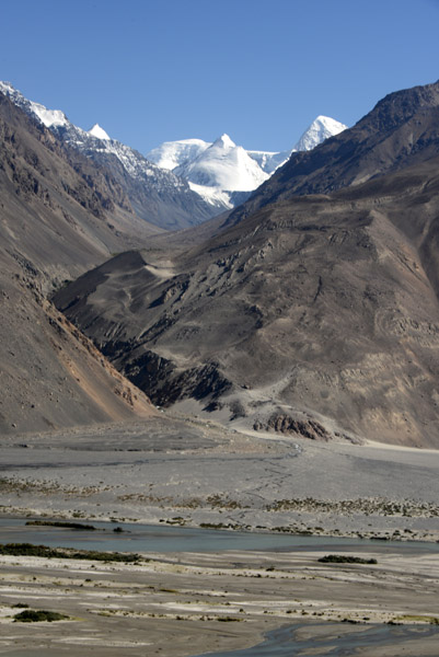 Side canyon off the Wakhan Valley, Afghanistan, with the summit of Akher Tsagh, Pakistan in the distance